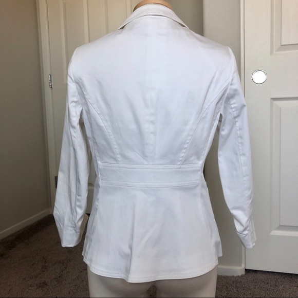 The Limited White Ruched Blazer Jacket - Picture 6 of 9